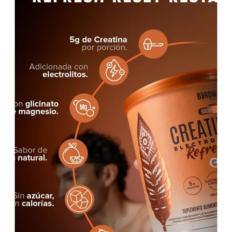 Birdman Creatine Refresher Creatina Monohidratada con Electrolitos, Magnesio y Vitaminas