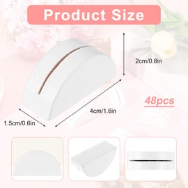 48 Pcs White Table Number Holders Wooden Place Card Holders Semicircular Design Table Number Stands Weeding Tables Name Holder Office Tag Photo Menu Clips for Wedding Party Office Tag Restaurant