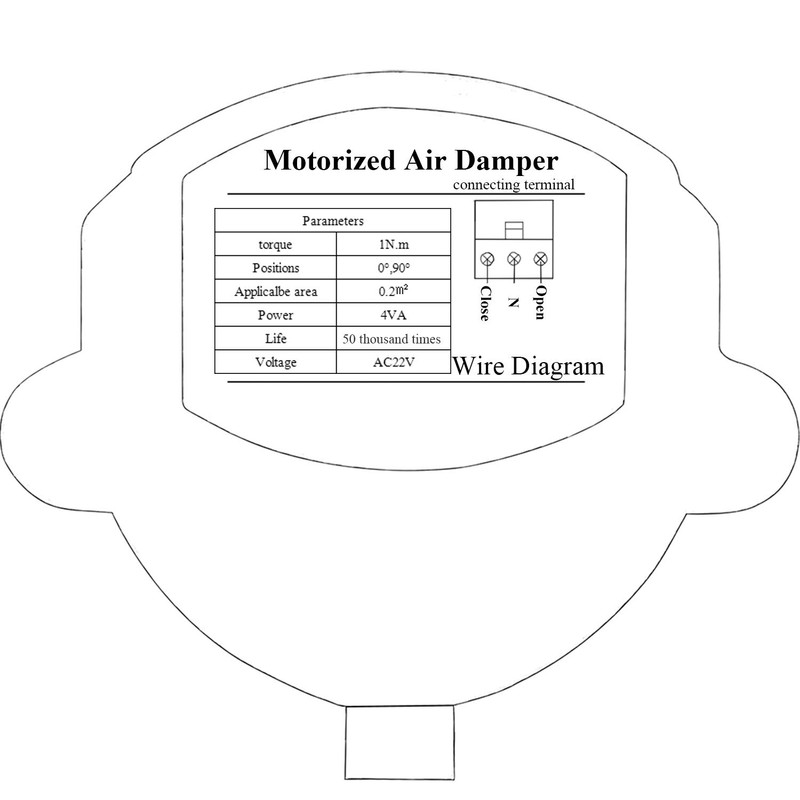 1 piece 220v - motorized damper air duct vent air
