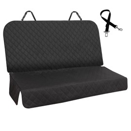 Meolsaek Dog Car Seat Cover for Back Seat, Waterproof Dog Seat Cover with Non-Slip Backing, Side Flap Full Protection for Car Seat, Universal Size, Fits Cars, Trucks, SUV (Black)