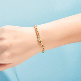 ALoveSoul 18th Birthday Gifts for Girls Adjustable Sterling Silver 18 Beads Bracelet Birthday Presents for 18 Year Old Girls