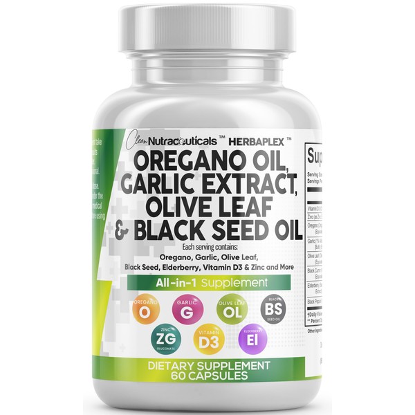 Clean Nutraceuticals Clean Nutraceuticals Oregano Oil Garlic Extract Olive Leaf