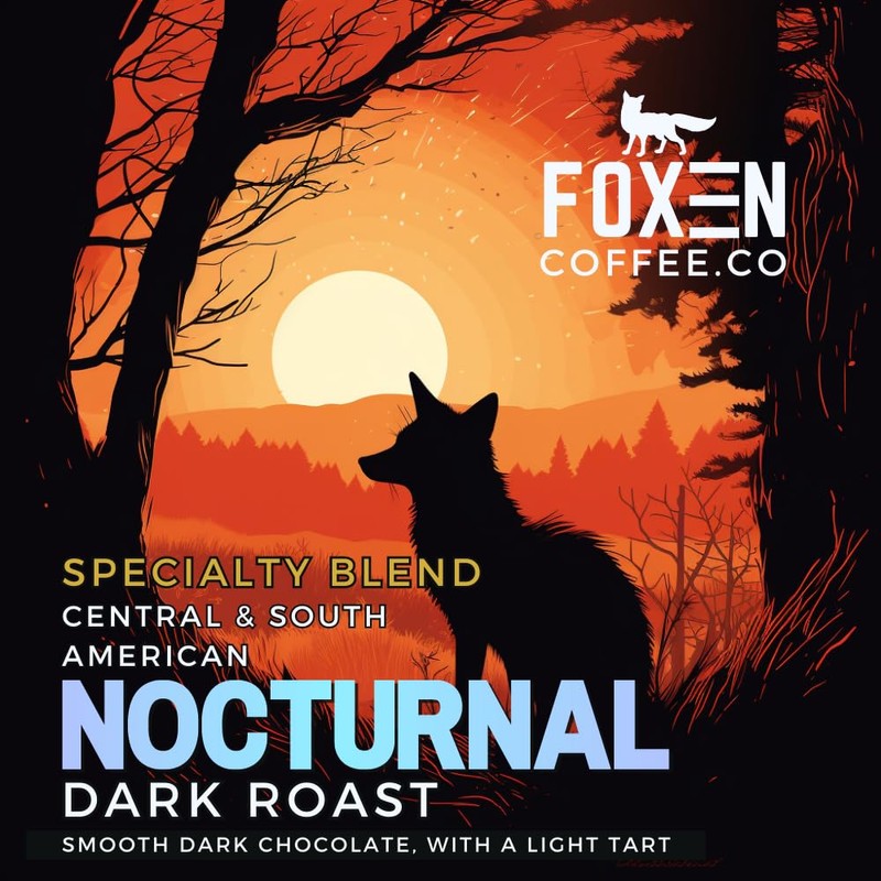 Foxen Coffee Nocturnal Blend, Whole Bean, Dark Roast, 12 ounce