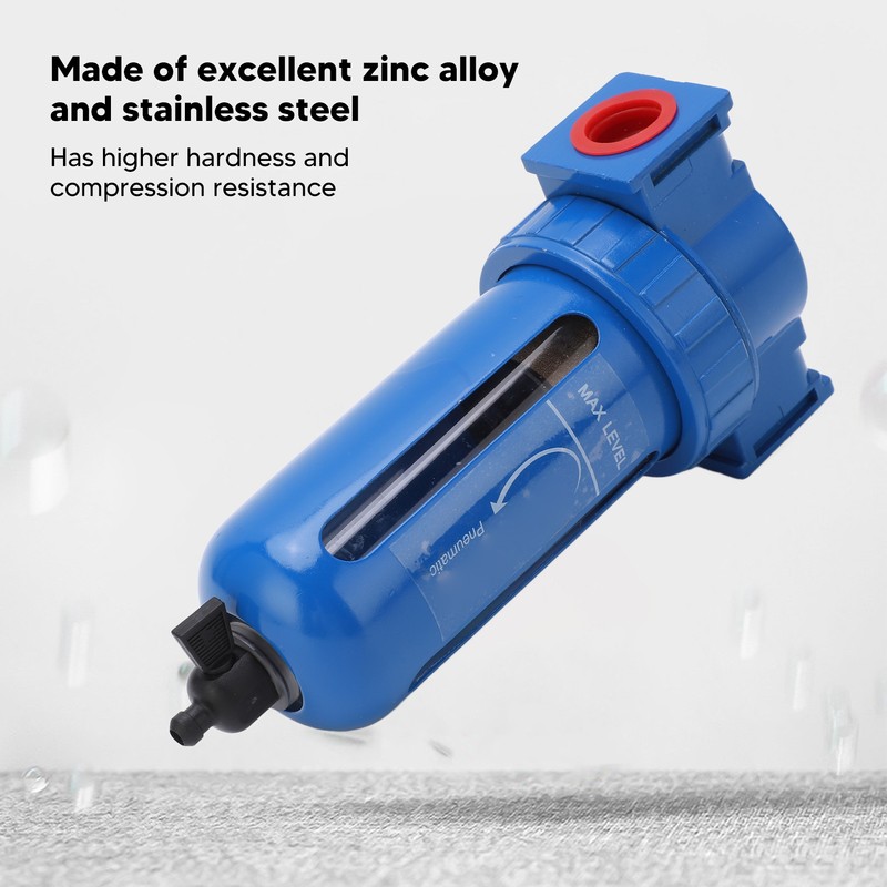 Compressed Air Filter Manual Drain Zinc Alloy Stainless Steel High