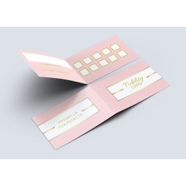 Loyalty Cards Folding 10 Boxes Design Multipurpose for Beautician Hairdresser Masseuse Shops Bar Barber Shops, Fidelity Card Multi-purpose TRUST YOUR CUSTOMERS (50pcs) (Rosa Gold)