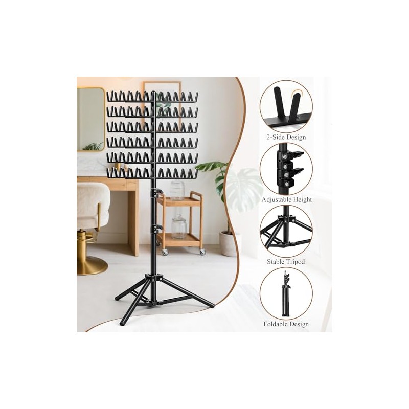 Braiding Hair Rack Standing Extension Holder Hanger, 144 Pegs Divider