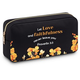 Religious Bags for Women Faith Inspirational Christian Gifts for Friend Motivational Religious Makeup Bag Spiritual Encouragement Presents for Mum Sister Colleague Daughter Travel Cosmetic Pouch