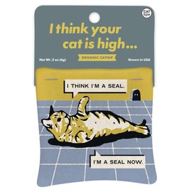 Blue Q Your Cat is High Catnip Cat Toy. Premium Organic Catnip Grown in The USA, 100% Cotton Pouches, Kitty Graphics Sure to Delight Every Cat-Keeper.