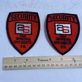 Lot Of 2 Vintage Security Uniform Patches The Antenna Specialists Co Never Used