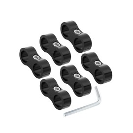 INFINAUTO 6pcs Black AN8 16mm Hose Separator Clamp Adapter with Wrench for Car Stylish Design