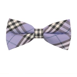 Mantieqingway Men's Bow Ties, Pre-Tied Adjustable Plaid Bowties Men for Business Daily Wedding Party (Lavender)