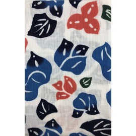 Goatsei Tenugui (Red Pattern), South Flower (Blue) Hand-dyed Tenugui Okinawa