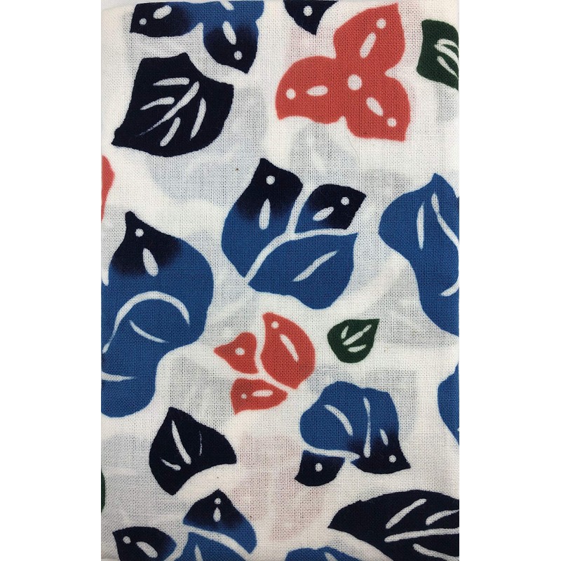 Goatsei Tenugui (Red Pattern), South Flower (Blue) Hand-dyed Tenugui Okinawa