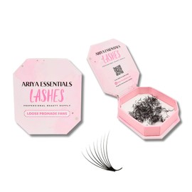Ariya Lashes Premium Promade Loose 500 Fans Eyelashes Extension, 5D-18D, C-CC-D Curl, Professional 100% Handmade Volume & Hybrid Lashes, Softest & Lightweight Lashe, 10D-0.05D-14mm