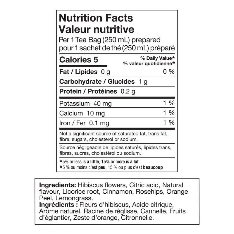Tazo Caffeine-Free Herbal Tea Bags, Hibiscus-Orange Peel-Rose Hips-Passion Fruit, each