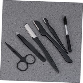 6pcs Stainless Steel Eyebrow Trimming Set with Eyebrow Scissors Comb and Brush for Precise Grooming for Travel and Makeup Bags