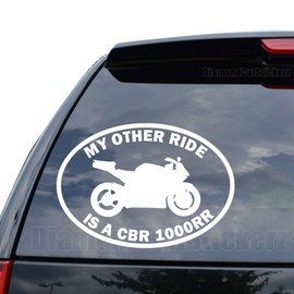 DiamondCutStickerz My Other Ride CBR1000RR Motorcycle Motorbike Decal Sticker Car Truck Motorcycle Window Bumper Laptop Wall Decor - Size (05 inch / 13 cm Wide) - Color (Gloss White)