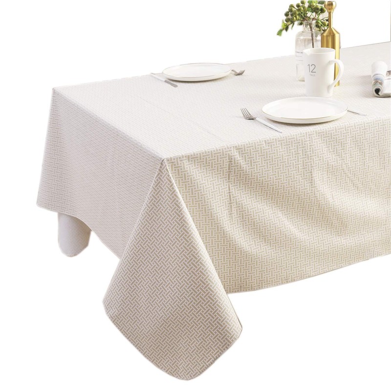 Pioggia Vinyl Tablecloth with Flannel Backed Waterproof Oil-Proof PVC Table