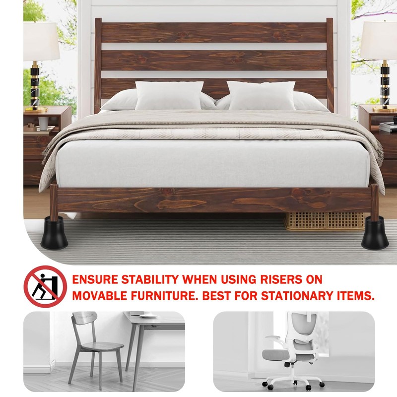 ANNKUT Bed Risers 6 Inch Heavy Duty, Round Furniture Risers