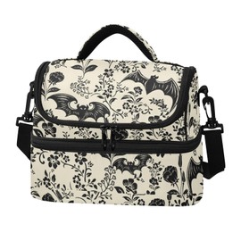 CBBYY Goth Bat Insulated Lunch Bag for Women Men Double Decker Cooler