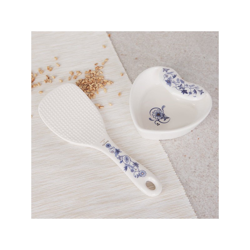 Golden Bell Butterfly Blue Rice Spatula + Saucer / 골든벨