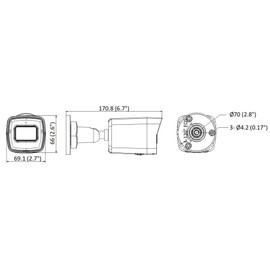 ENS-H SIP38B3/28-C 8MP 4K IR WDR Outdoor Network H.265+ PoE Bullet Camera with 2.8mm Fixed Lens, Metal & Plastic