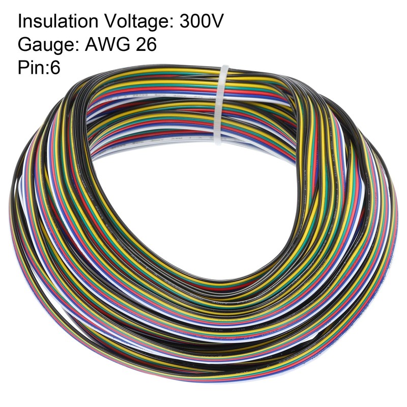 sourcing map 26 Gauge 6 Conductor Electrical Wire Tinned Copper