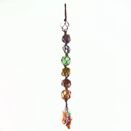 Nanalou 7 Chakra Stones Healing Crystal Hanging Ornament (7 Chakra Stones)