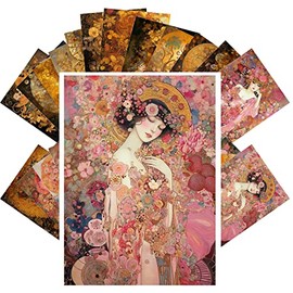 PIXILUV Dance of Elegance: A Serene Symphony - Collection of Watercolor Postcards Set Featuring Graceful Dancing Girls Amidst Pastoral and Antique Settings