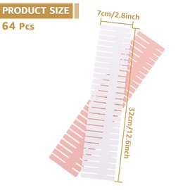 MUXHEL 64 Pcs Adjustable Drawer Dividers, 12.6" × 2.76" PP Plastic Drawer Separators, White and Pink Drawer Organizers for Sorting Underwear, Socks, Makeup, Cutlery