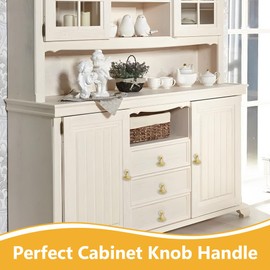 MAIJIAJU 10 Pcs Leaf Shape Gold Cabinet Knobs with Screws, Vintage Drawer Knobs Pulls Handles Decorative Door Knobs Single Hole Cupboard Handles for Kitchen Wardrobe Dresser Furniture Hardware