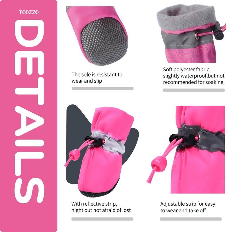 TEOZZO Dog Shoes for Hot Pavement, Anti-Slip Sole Dog Boots