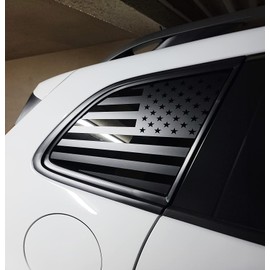 Xinghe for Je@p Cherokee 2014-2023 Rear Side Window American Flag Decal Sticker Matte Black 2pcs, NOT for Je@p Grand Cherokee