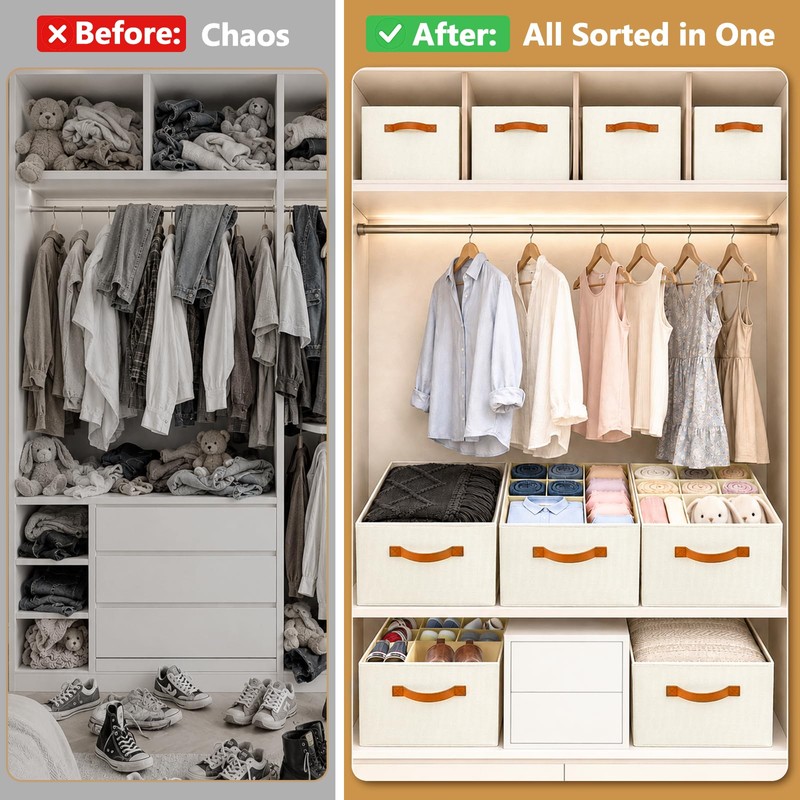 Adjustable Dividers Closet Organizers Bins, Versatile Storage Box - 2
