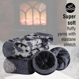 The Essentials Wardrobe 3PK Boys Cosy Socks - UK 12.5-3.5/EU 31.5-36 - Camo - Black