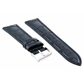 Ewatchparts 22mm Leather Watch Band Strap Compatible With 42mm Montblanc 4810 Timewalker Watch Dark Blue