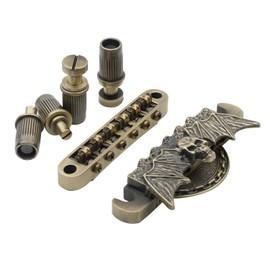 Swhmc Tune-O-Matic Bronze Bridge Tailpiece 6 String Chrome Guitar Roller Saddle for Lp Electric Guitar