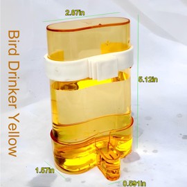 Pack of 4 Bird Water Dispensers, Liwein Automatic Birds Feeder, Water Dispenser, Plastic Birds Feeder, Birds Drinking Bottles, Feeding Bowl for Bird, Parrot, Pigeon, Bird Water Dispenser (Yellow)