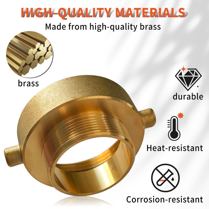 Brass Fire Hydrant Adapter 2-1/2" NST/NH Female x 2" NPT