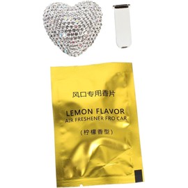Clip Perfumador para Auto con Diamantes Diseño Corazón Resistente y Decorativo para Rejillas de Aire Accesorio Elegante para Ambientar Vehículo