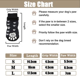 Tsathoggua 3 Pairs of Indoor Non-Slip Socks for Dogs, Paw Protection, Sticky Socks for Small and Medium Dogs, Non-Slip Adjustable Dog Socks for Indoor Use on Hardwood Floors (Small)