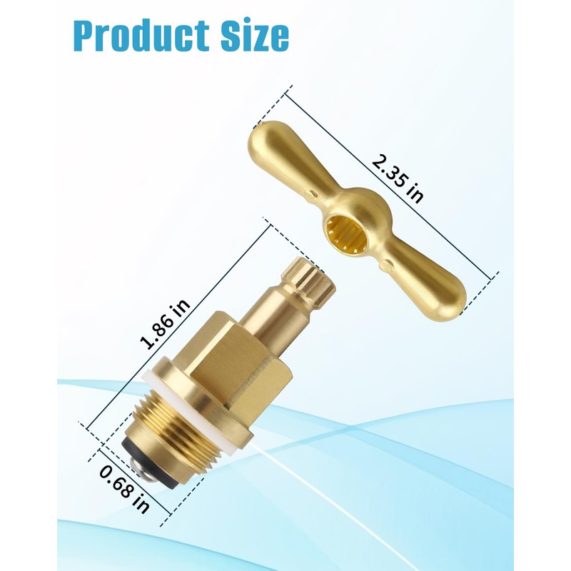 PK1100 Brass Globe Valve Stem and Bonnet Kit with Handle