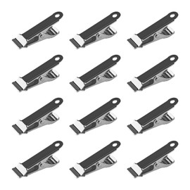 Tabanzhe 12PCS Metal Spring Clamps,Durable Alligator Clips with Tail Hole,Rust Proof Small Silver Crocodile Clips Spring Clips Accessories for DIY Crafts Wire Photo Curtain Crafts