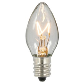 Vickerman C7 Clear Twinkle Replacement Bulb, 5 watts, 120 Volt, Package of 25
