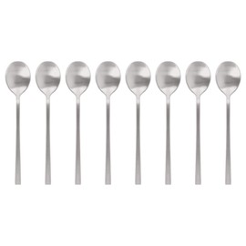 Argon Tableware Stainless Steel Teaspoons - 14.5cm - Silver - 8x Tea Spoons High Polished Metal Spoons 8-Piece Tea Coffee Sugar Spoon Cutlery Set