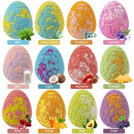 Bath Bombs Children Pack of 12, Bath Bombs Children with Surprise, Bath Additive, Dinosaur Bath Bombs, Dinosaur Toy, Easter Christmas Children's Day Gifts, Birthday Gifts for Boys Girls