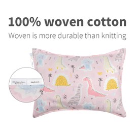 ALVABABY Toddler Pillowcases 2 Pack Organic Cotton Kids Pillow Cover Fit 13"x 18" or 12"x16" Envelope for Girl Boy Sleepy Travel (Pillowcase Only) 2TPW28-CA1