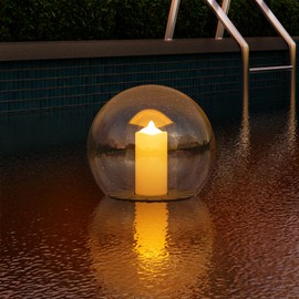NiceBuy Solar Floating Pool Lights Ball Outdoor Waterproof Ip66 Solar Powered Pool Lights That Float Globe Lights Warm White for Swimming Pool Decor Pond Garden Party 2Pcs(A)