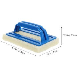 KICHOUSE 2pcs Heavy-Duty Sponge Brush Pads with Handle for Kitchen and Bathroom Cleaning Scrubbing Pads for Tub Tile and Shower Comfortable Grip Gentle Surfaces