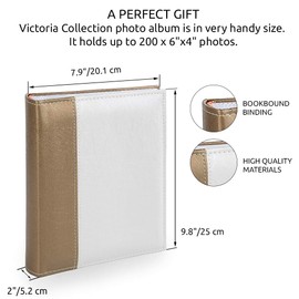 Nature-Inspired Slip-in Album for 200 Photos 10 x 15 cm - Small Photo Album for Inserting with Durable Pockets & Extra Space for Notes Easy to Use Photo Album as a Gift for Family